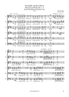 Ich hoffte auf den Herrn: Mixed choir, Op.202/3 by Klaus Miehling