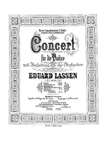 Концерт для скрипки с оркестром ре мажор, Op.87: Версия для скрипки и фортепиано – партия скрипки by Эдуард Лассен