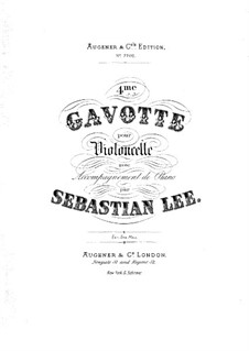 Гавот для виолончели и фортепиано, Op.117 No.4: Партитура by Себастьян Ле