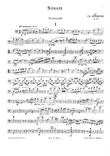 Соната для виолончели и фортепиано ля минор, Op.98: Сольная партия by Шарль Лефевр