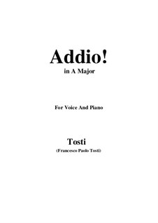 Addio!: Ля мажор by Франческо Паоло Тости