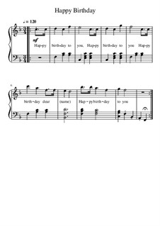 С днем рождения тебя: Для фортепиано by Милдред  Хилл