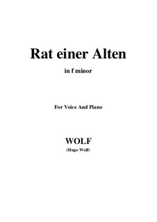 Тетрадь IV: No.41 Rat einer Alten (f minor) by Хуго Вольф