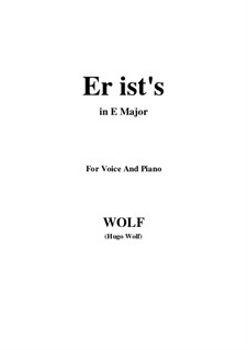Тетрадь I: No.6 Er ist's (E Major) by Хуго Вольф