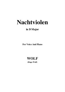 Nachtviolen: D Major by Хуго Вольф