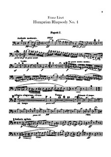 No.12 до-диез минор, для оркестра, S.359/4: Партии I-II фаготов by Франц Лист