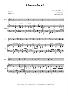 Всё Иисусу отдаю я: For Bb-Clarinet solo and Piano by Winfield Scott Weeden