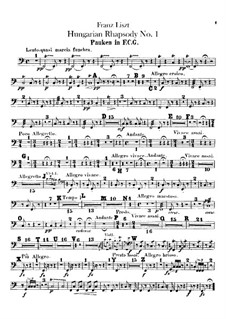 No.14 фа минор, для оркестра, S.359/1: Партии ударных by Франц Лист