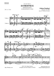 Stravaganza for 2 violins: Stravaganza for 2 violins by Zoltan Paulinyi