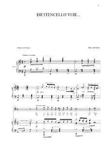 Dicitencello vuie: For baritone and piano by Rodolfo Falvo