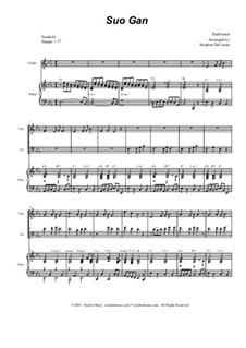 Suo Gan (arr. DeCesare): Duet for Violin and Cello by folklore