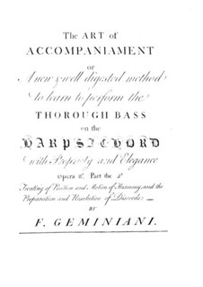 Искусство аккомпанемента, Op.11: Искусство аккомпанемента by Франческо Джеминиани