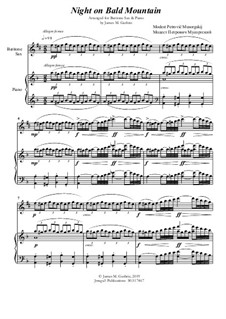 Ночь на лысой горе: For baritone sax and piano by Модест Мусоргский
