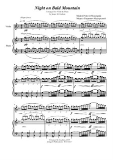 Ночь на лысой горе: Для скрипки и фортепиано by Модест Мусоргский