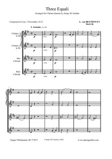 Three Equale, WoO 30: For Clarinet Quartet by Людвиг ван Бетховен