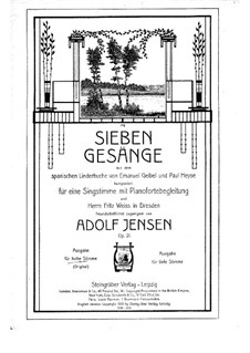 Семь песен для голоса и фортепиано, Op.21: Все песни by Адольф Йенсен