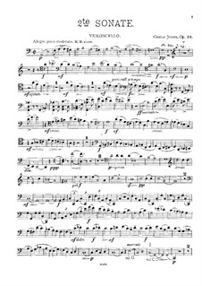 Соната для виолончели и фортепиано No.2, Op.26: Сольная партия by Густав Енсен