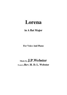 Lorena: A flat Major by Joseph Philbrick Webster