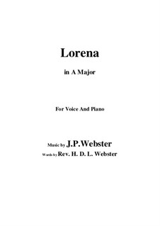 Lorena: Ля мажор by Joseph Philbrick Webster