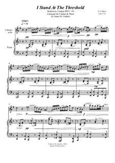 Ich steh mit einem Fuss im Grabe, BWV 156: No.1 I Stand At The Threshold for Clarinet & Piano by Иоганн Себастьян Бах