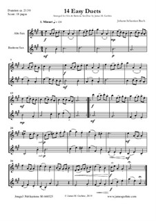 14 Easy Duets: For Alto & Baritone Sax by Иоганн Себастьян Бах