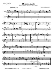 14 Easy Duets: For Flute & Bass Flute by Иоганн Себастьян Бах