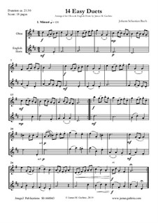14 Easy Duets: For Oboe & English Horn by Иоганн Себастьян Бах