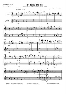 14 Easy Duets: For Oboe & Oboe d'Amore by Иоганн Себастьян Бах