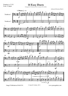 14 Easy Duets: For Trombones by Иоганн Себастьян Бах
