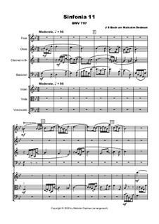 No.11 соль минор, BWV 797: For wind septet, MME43 by Иоганн Себастьян Бах