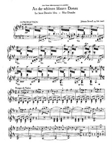 На прекрасном голубом Дунае, для фортепиано, Op.314: Для одного исполнителя by Иоганн Штраус (младший)