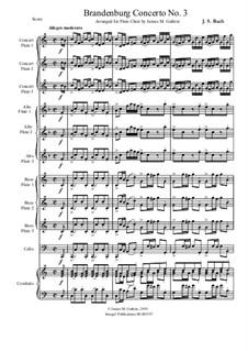 All Movements: For flute choir by Иоганн Себастьян Бах