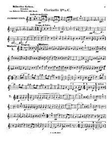 Жизнь артиста, Op.316: Партия второго кларнета by Иоганн Штраус (младший)