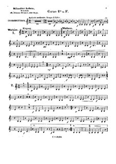 Жизнь артиста, Op.316: Партия четвертой валторны by Иоганн Штраус (младший)