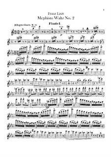 Вальс No.2 ми-бемоль мажор для оркестра, S.111: Партии флейт by Франц Лист