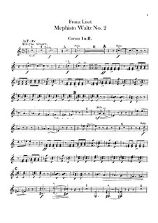 Вальс No.2 ми-бемоль мажор для оркестра, S.111: Партии валторн by Франц Лист