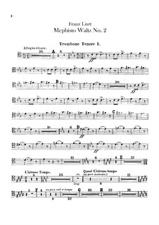 Вальс No.2 ми-бемоль мажор для оркестра, S.111: Партии тромбонов и тубы by Франц Лист