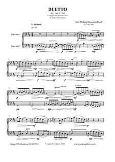 Duetto, Wq.140: For Bassoons by Карл Филипп Эммануил Бах