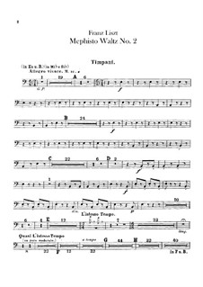 Вальс No.2 ми-бемоль мажор для оркестра, S.111: Партии ударных by Франц Лист