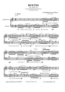 Duetto, Wq.140: For English Horn & Bassoon by Карл Филипп Эммануил Бах