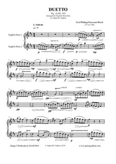 Duetto, Wq.140: For English Horns by Карл Филипп Эммануил Бах