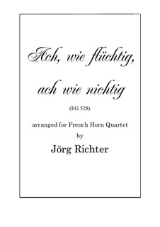 Ach, wie flüchtig, ach wie nichtig: For French Horn Quartet by Иоганн Крюгер