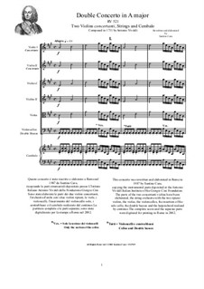 Concerto for Two Violins in A Major, RV 521: Score, parts by Антонио Вивальди