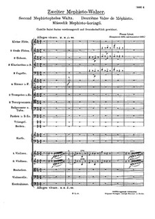 Вальс No.2 ми-бемоль мажор для оркестра, S.111: Партитура by Франц Лист