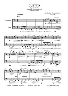 Duetto, Wq.140: For Euphonium & Tuba by Карл Филипп Эммануил Бах