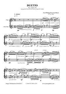 Duetto, Wq.140: For Flute & Alto Flute by Карл Филипп Эммануил Бах