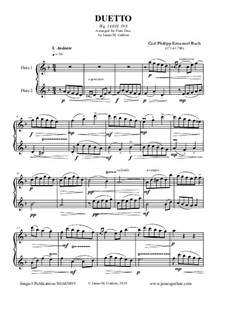 Duetto, Wq.140: For Flutes by Карл Филипп Эммануил Бах