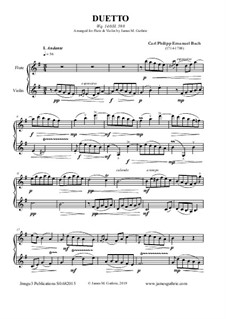 Duetto, Wq.140: For Flute & Violin by Карл Филипп Эммануил Бах