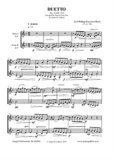 Duetto, Wq.140: For French Horns by Карл Филипп Эммануил Бах