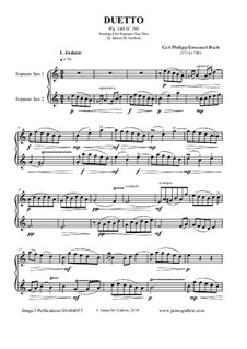 Duetto, Wq.140: For Soprano Saxophones by Карл Филипп Эммануил Бах